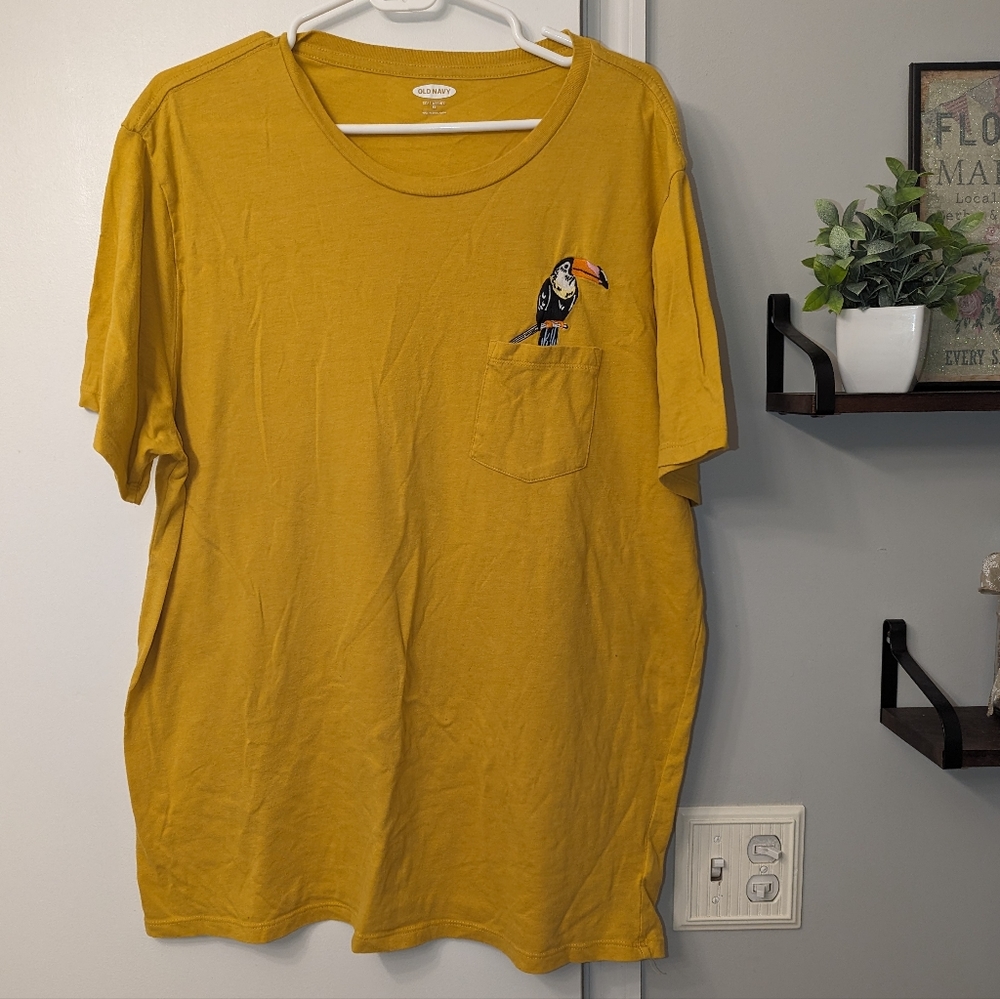 Mustard Toucan Embroidered T-Shirt